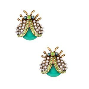 EYE CANDY LA CRYSTAL BEETLE STUD EARRINGS